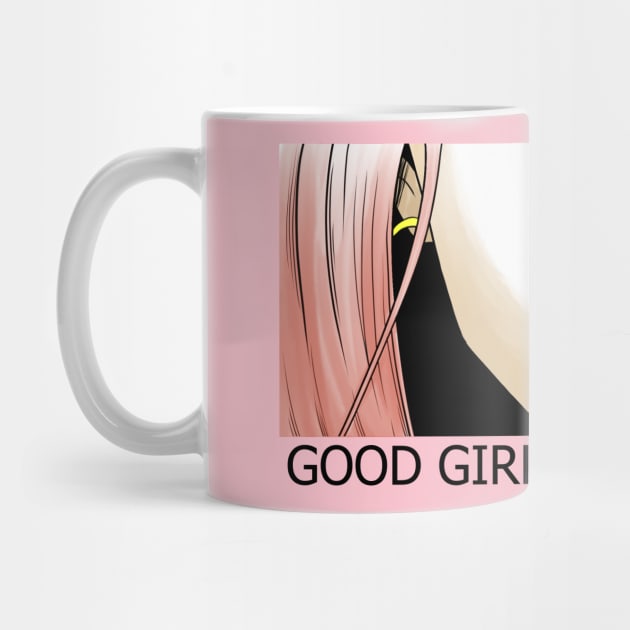 Anime girl quote "Good Girl, Bad mouth" by Elsieartwork